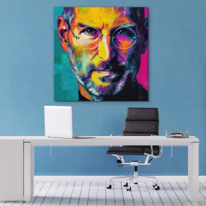 Farebný pop-art portrét na stenu - Steve Jobs