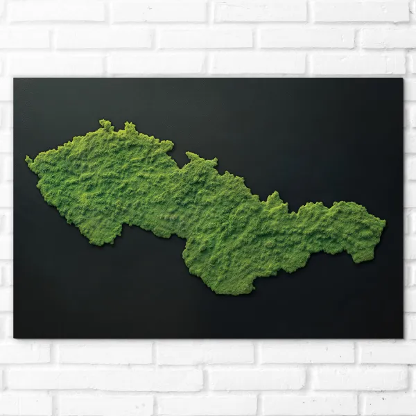 Obraz - Mapa Československa s efektom machu
