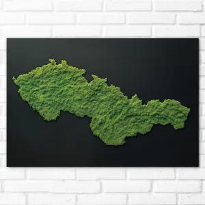Obraz - Mapa Československa s efektom machu