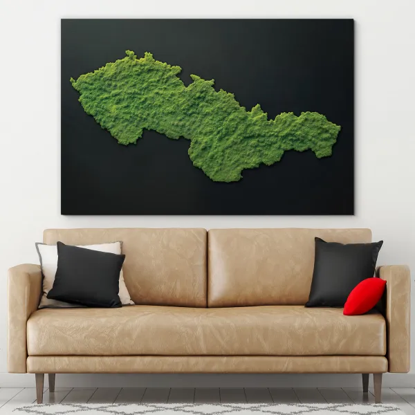 Obraz - Mapa Československa s efektom machu