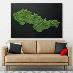 Obraz - Mapa Československa s efektom machu