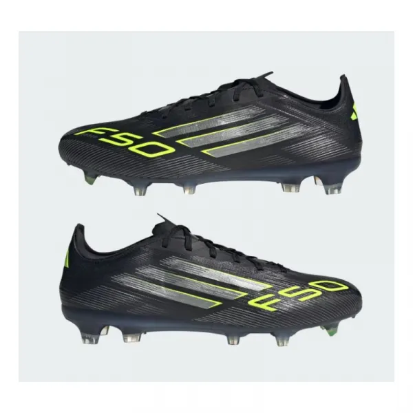 Pánske futbalové kopačky outdoorové ADIDAS F50 Pro M FG core black iron metallic lucid lemon