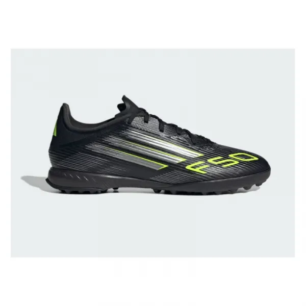 Pánske futbalové kopačky turfy ADIDAS F50 League M TF core black iron metallic lucid lemon