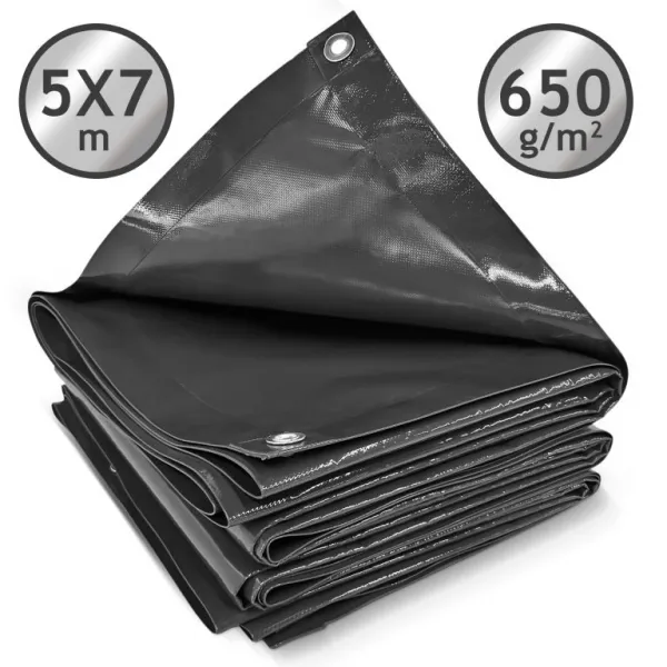 JAGO Plachta 650 g/m², hliníkové oká, antracit, 5 x 7 m