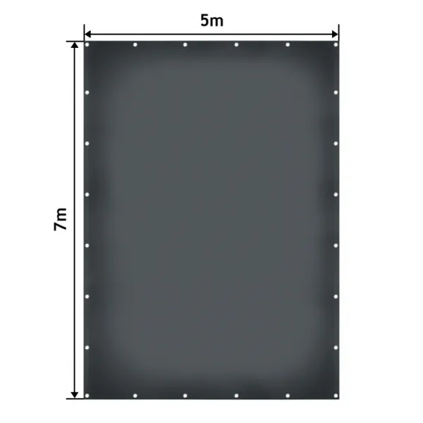 JAGO Plachta 650 g/m², hliníkové oká, antracit, 5 x 7 m