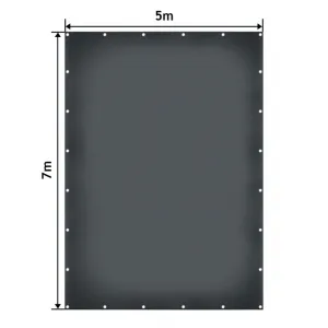 JAGO Plachta 650 g/m², hliníkové oká, antracit, 5 x 7 m