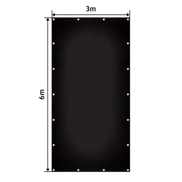 JAGO Plachta 650 g/m², hliníkové oká, čierna, 3 x 6 m