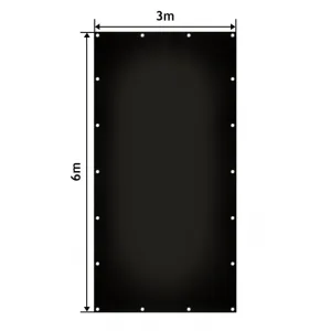 JAGO Plachta 650 g/m², hliníkové oká, čierna, 3 x 6 m