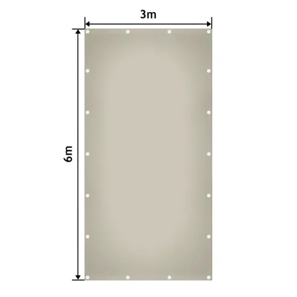 JAGO Plachta 650 g/m², hliníková oka, sivá, 3 x 6 m