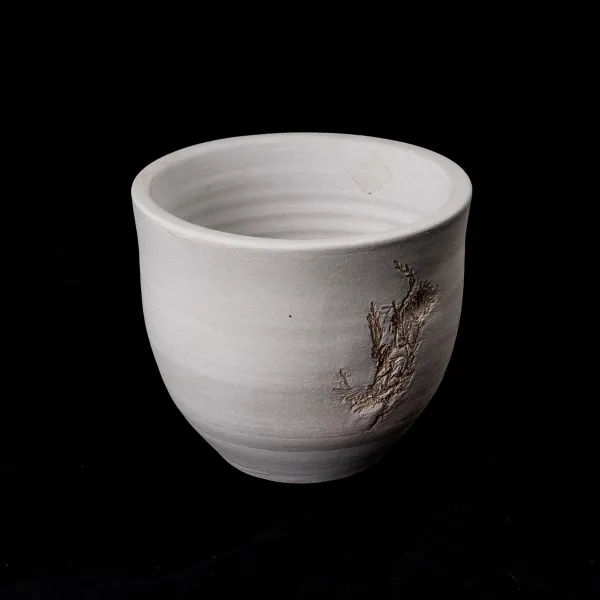 Gilde Keramický květináč s otiskem větvičky, 18 cm