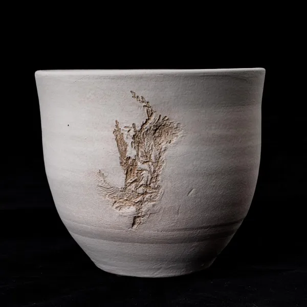 Gilde Keramický květináč s otiskem větvičky, 18 cm