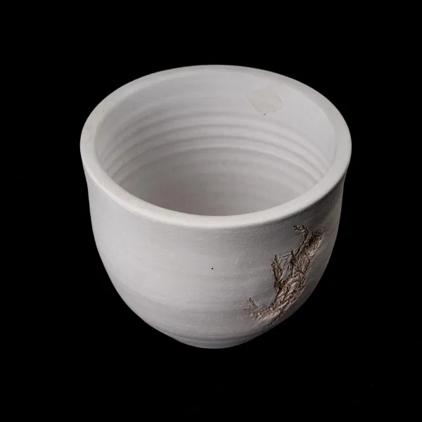Gilde Keramický květináč s otiskem větvičky, 18 cm