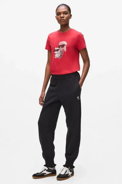 Tepláky Karl Lagerfeld Ikon Patch Cinched Sweatpants Black