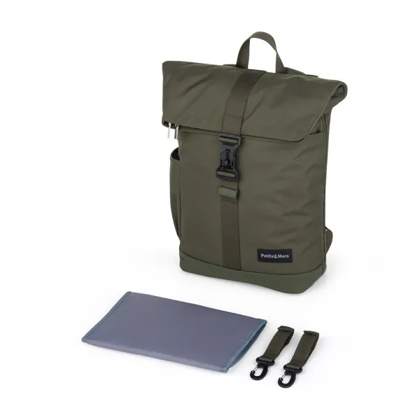 PETITEMARS Prebaľovací batoh Petite&Mars Jackob Military Green