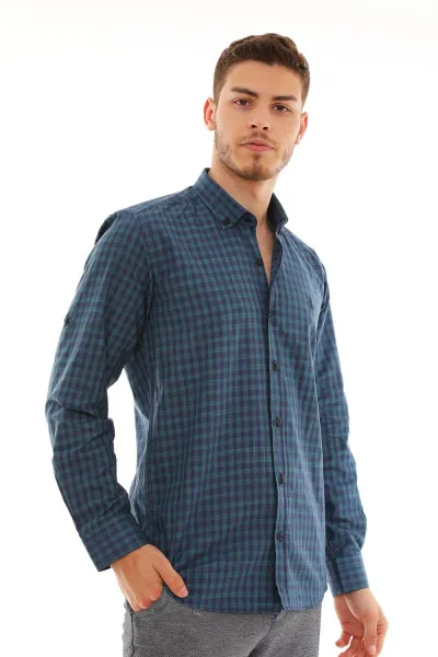 G724 DEWBERRY MEN'S SHIRT-NAVY-KHAKI