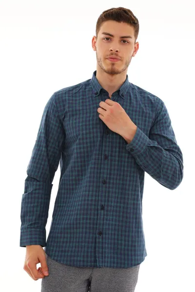 G724 DEWBERRY MEN'S SHIRT-NAVY-KHAKI