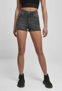 Women's 5-pocket shorts, black stones, washed