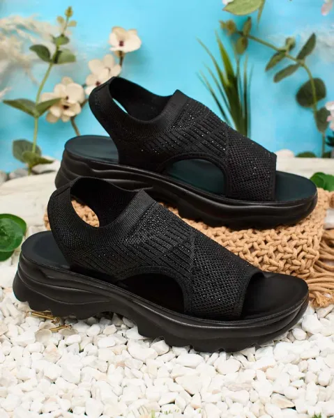 Resti Women's sandals with upper and zircons Alebin
