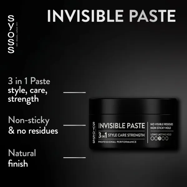 Syoss Invisible Hold transparentná stylingová pasta pre stredne silnú fixáciu 100 ml