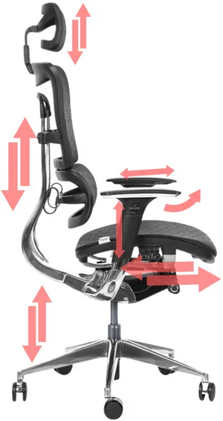 MERCURY Ergonomická kancelárska stolička ORION JNS-801, čierna W-51 (vzorovaná), leštěný kríž