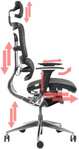MERCURY Ergonomická kancelárska stolička ORION JNS-801, čierna W-51 (vzorovaná), leštěný kríž