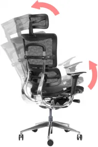 MERCURY Ergonomická kancelárska stolička ORION JNS-801, čierna W-51 (vzorovaná), leštěný kríž