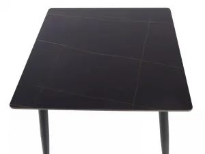 Jedálenský stôl RION 80x80 cm s keramickou doskou, čierny mramor