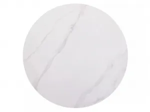 Okrúhly jedálenský stôl RION 90 cm s keramickou doskou, biely mramor