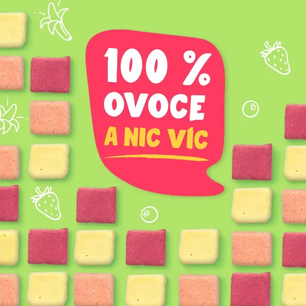 Smoothie lyofilizované štvorčeky banán váha 100g