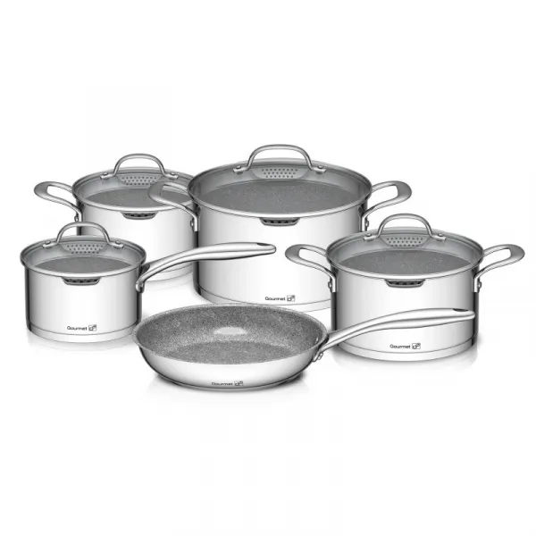 G21 Sada riadu Gourmet Miracle s cedidlom, 9 dielov, nerez / greblon