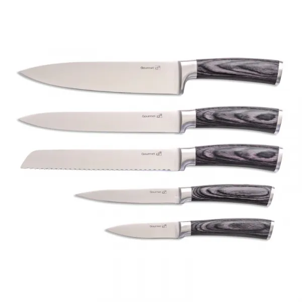 G21 Sada nožov Gourmet Rustic 5 ks + bambusový blok