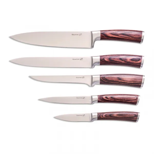 G21 Sada nožov Gourmet Nature 5 ks + bambusový blok