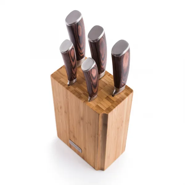 G21 Sada nožov Gourmet Nature 5 ks + bambusový blok
