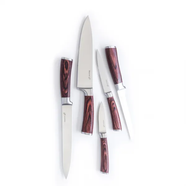 G21 Sada nožov Gourmet Nature 5 ks + bambusový blok