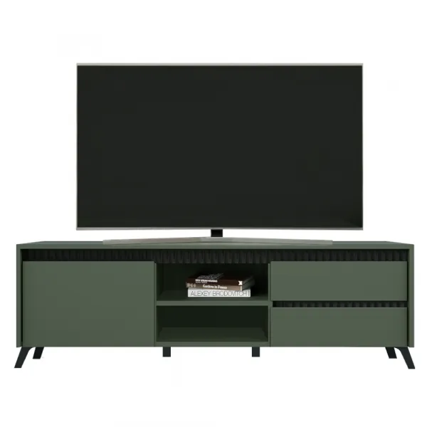 TV stolík, smoke zelená/čierna, LONGY RTV1K2So