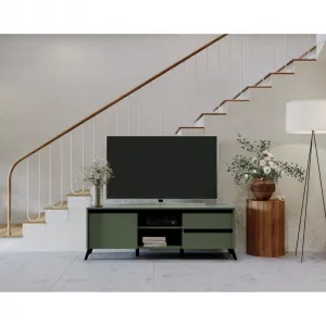 TV stolík, smoke zelená/čierna, LONGY RTV1K2So