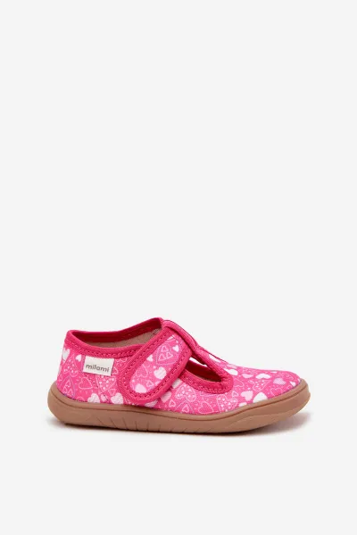 Boto Barefoot Papuče Dievčenské Srdiečka Na Suchý Zips Milami Fuchsie Talirae