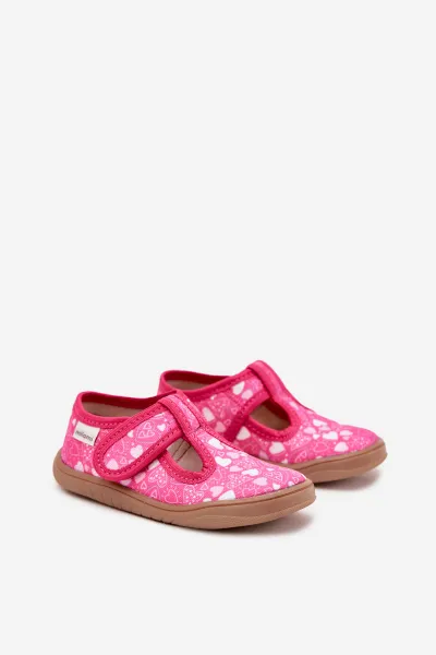 Boto Barefoot Papuče Dievčenské Srdiečka Na Suchý Zips Milami Fuchsie Talirae
