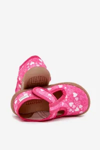 Boto Barefoot Papuče Dievčenské Srdiečka Na Suchý Zips Milami Fuchsie Talirae