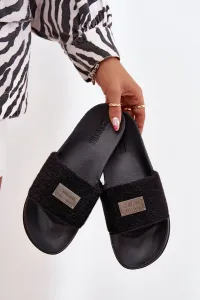 BIG STAR SHOES Dámske Šľapky Na Pěnové Podešvi S Kožušinou Big Star