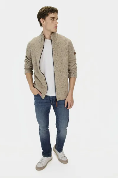 Sveter Camel Active Knitted Jacket Sand