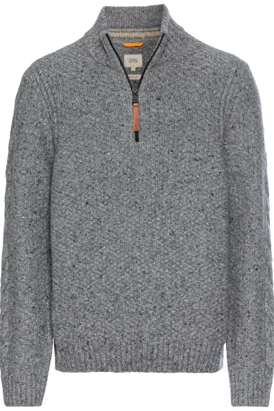 Sveter Camel Active Pullover Troyer Grey Melange