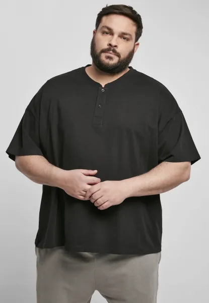 Oversized Henley T-shirt black
