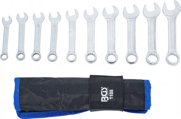 BGS Technics BGS 1188 – Sada očkoplochých kľúčov, extra krátke, 10–19 mm, 10 dielov