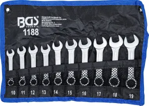 BGS Technics BGS 1188 – Sada očkoplochých kľúčov, extra krátke, 10–19 mm, 10 dielov