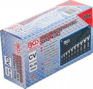 BGS Technics BGS 1188 – Sada očkoplochých kľúčov, extra krátke, 10–19 mm, 10 dielov