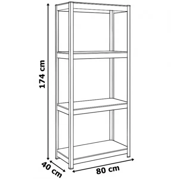 TZB Dílenský regál IRONHOLD 174x80 cm černý