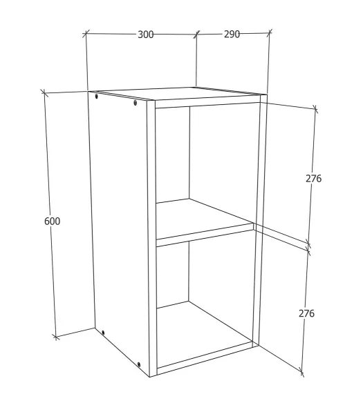 VCM Horní kuchyňská skříňka Esilo, 30 cm, bílá