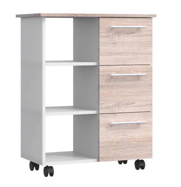 VCM Kuchyňský vozík s kolečky Esilo, 68 cm, sonoma dub