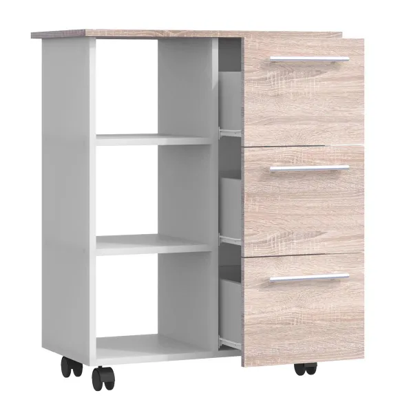 VCM Kuchyňský vozík s kolečky Esilo, 68 cm, sonoma dub